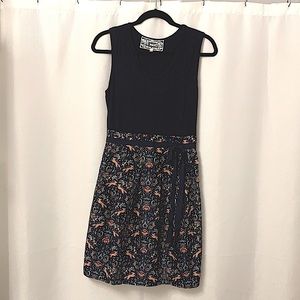 Navy Blue Patterned Dress